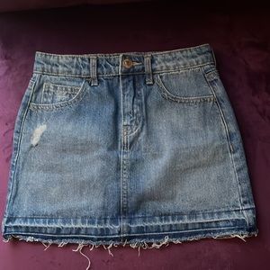 Forever 21 Girls - Denim Distressed Skirt - Size 7/8 With 5 Pockets
